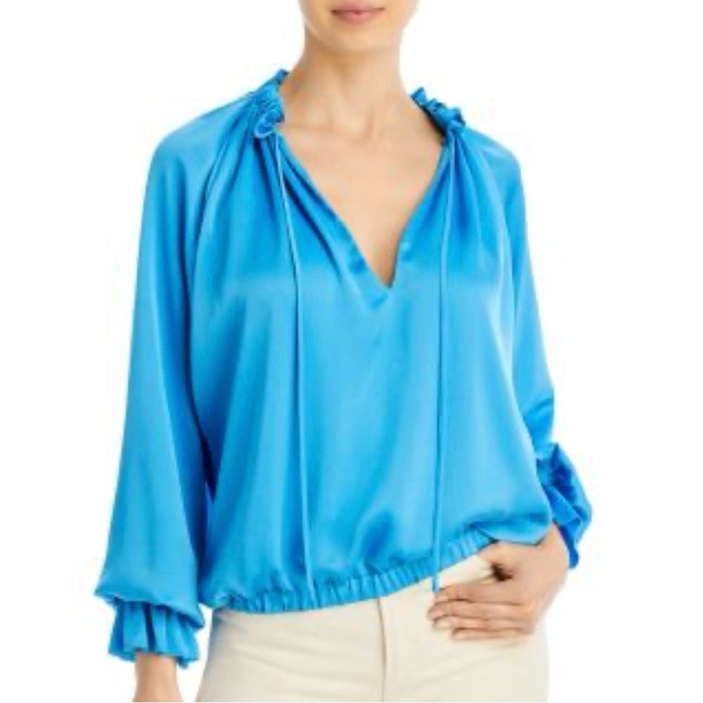 Ramy Brook Blue Relaxed 3/4 Sleeve Blouse